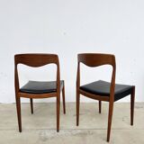 Scandinavian teak and leatherette chair