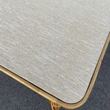 Rattan table vintage compass feet