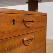 Mid-century freestanding teak desk by Kai Kristiansen for Feldballes Møbelfabrik, 1960s