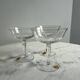 Crystal stemmed glass, floral pattern