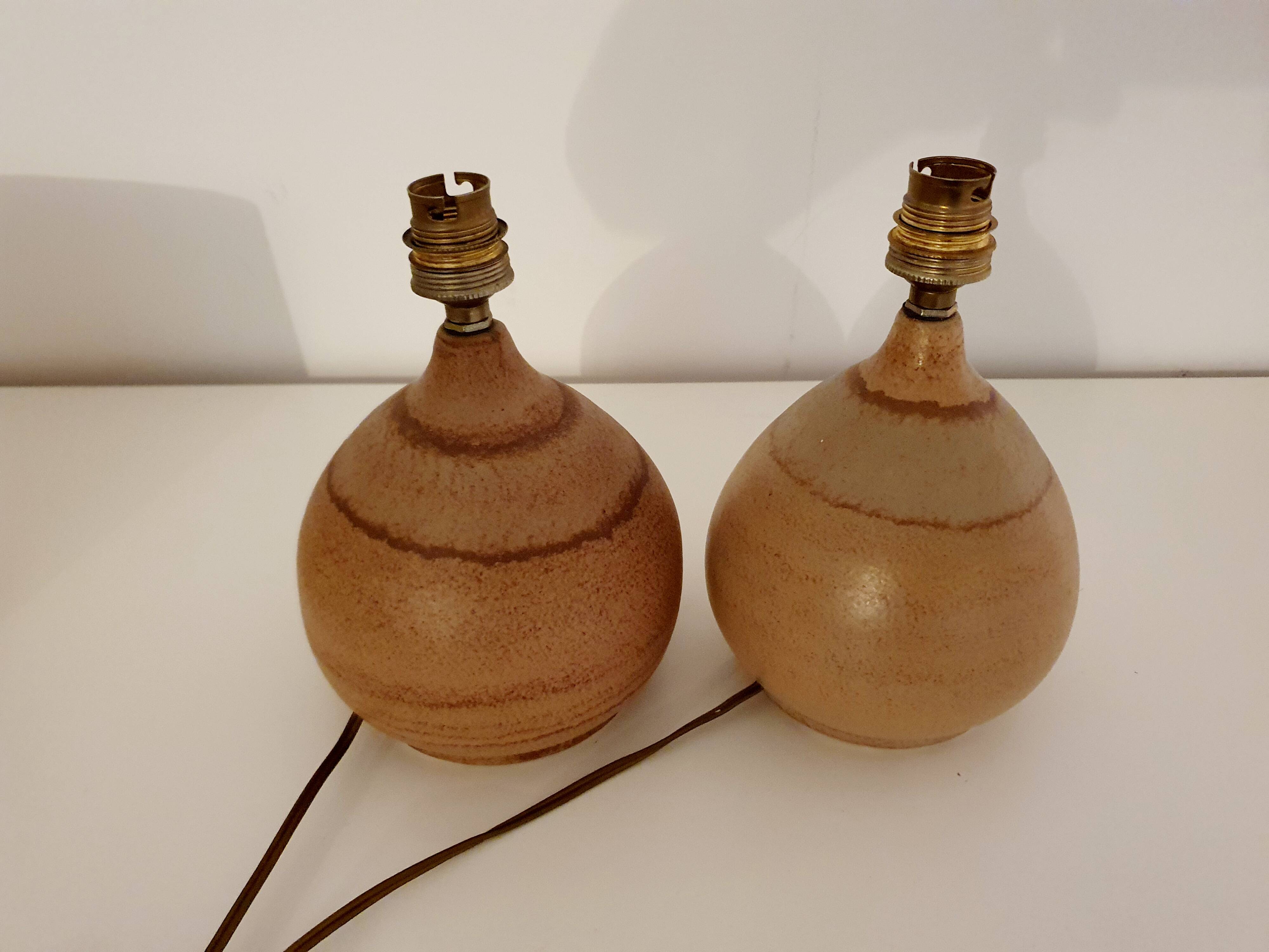 Pair of ceramic bedside lamps