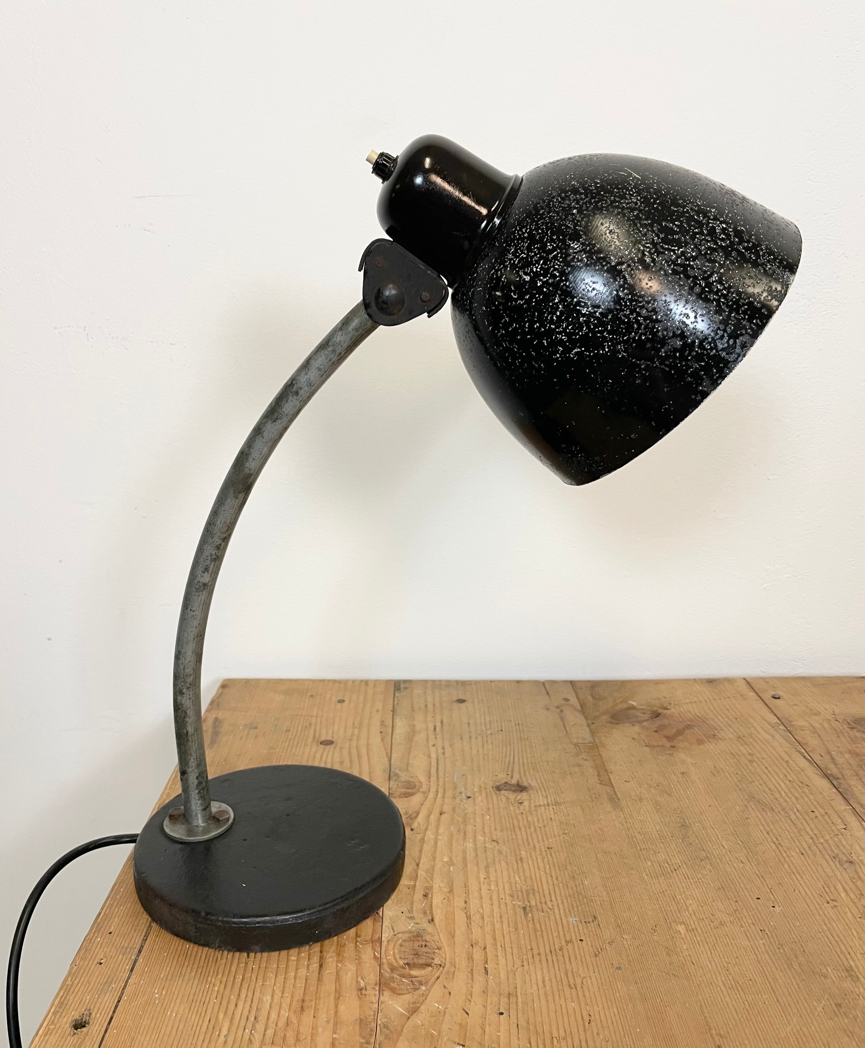 Black industrial table lamp, 1950s
