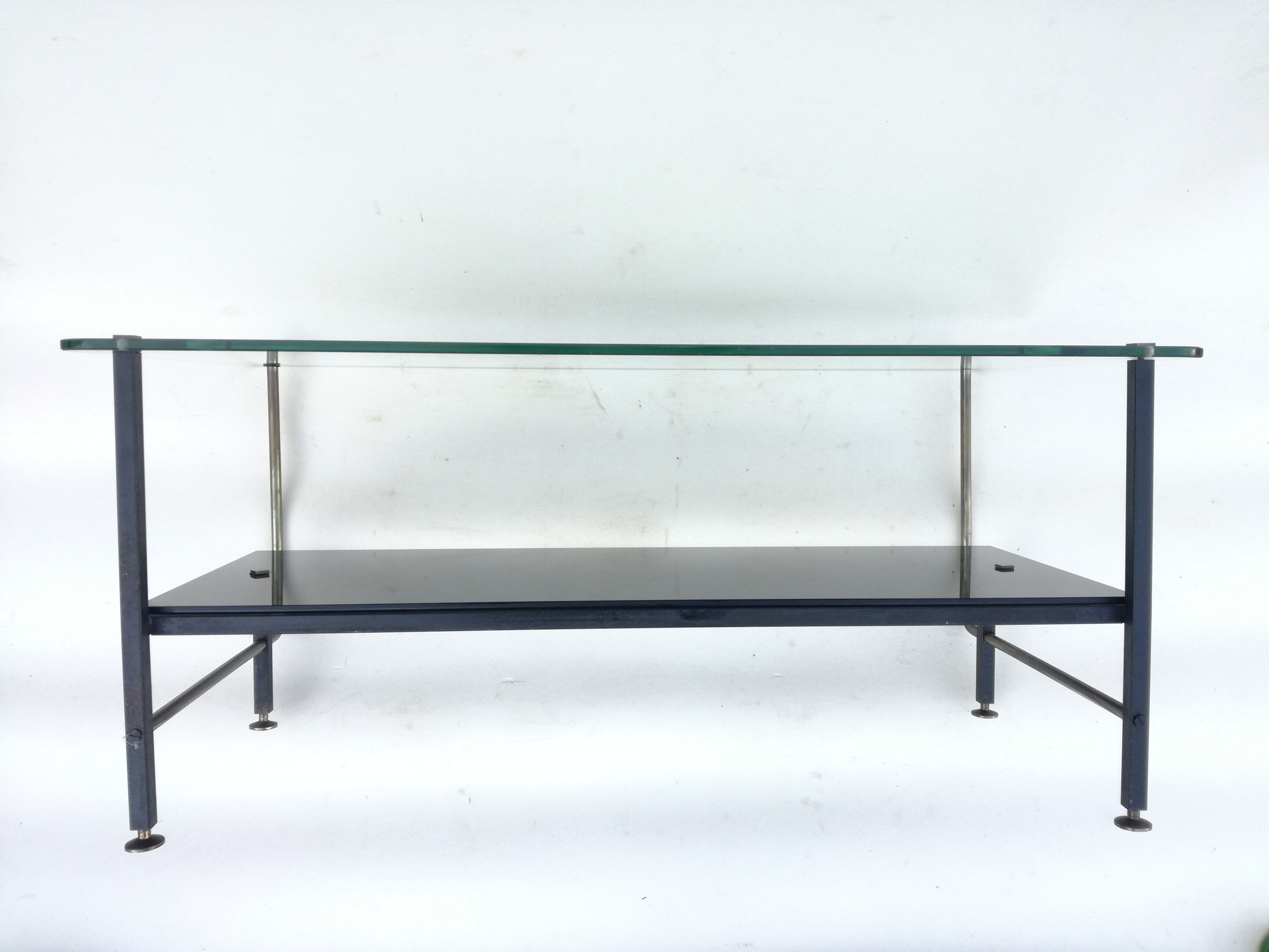 Asymmetrical glass coffee table 1950