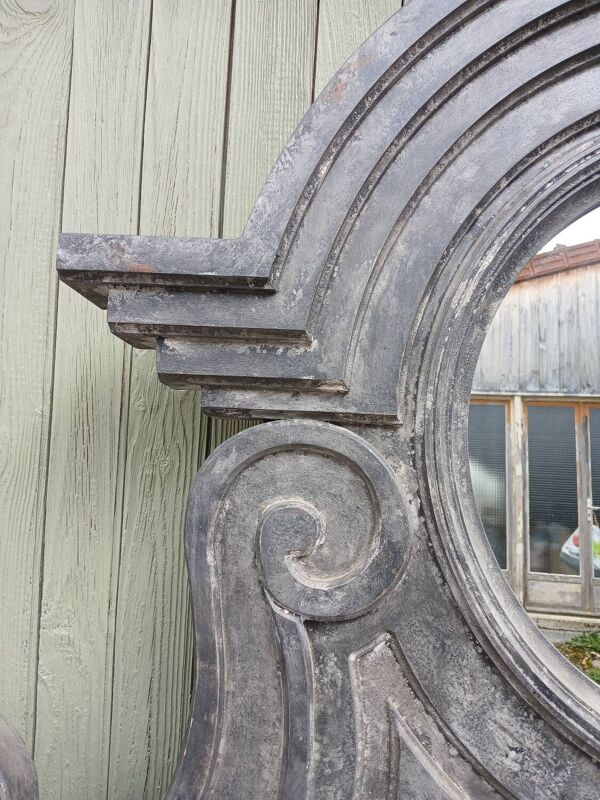 Miroir en bois forme œil de boeuf