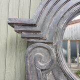 Wooden bull's-eye mirror