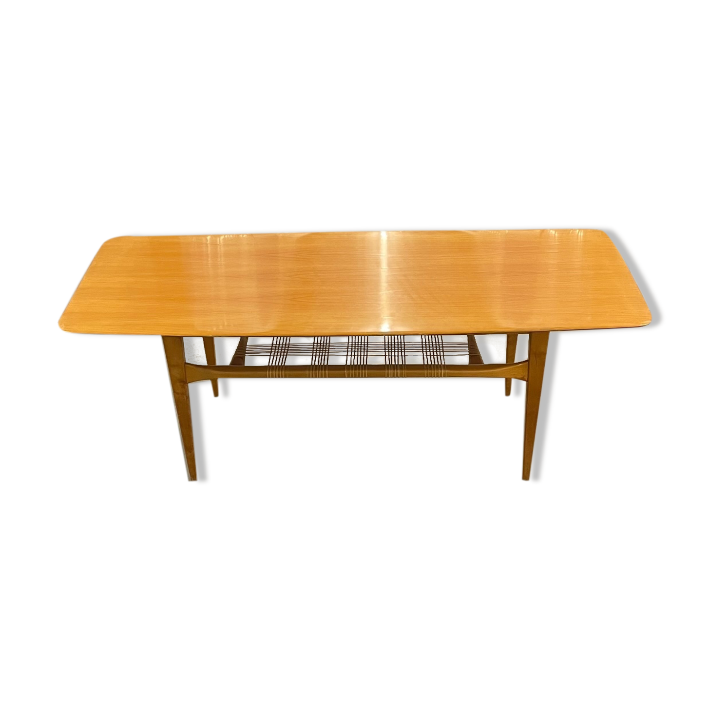 Lacquered wooden table from the 60s with revised door