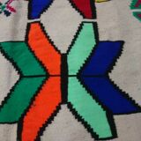 Multicolor white Kilim rug 225x135xcm