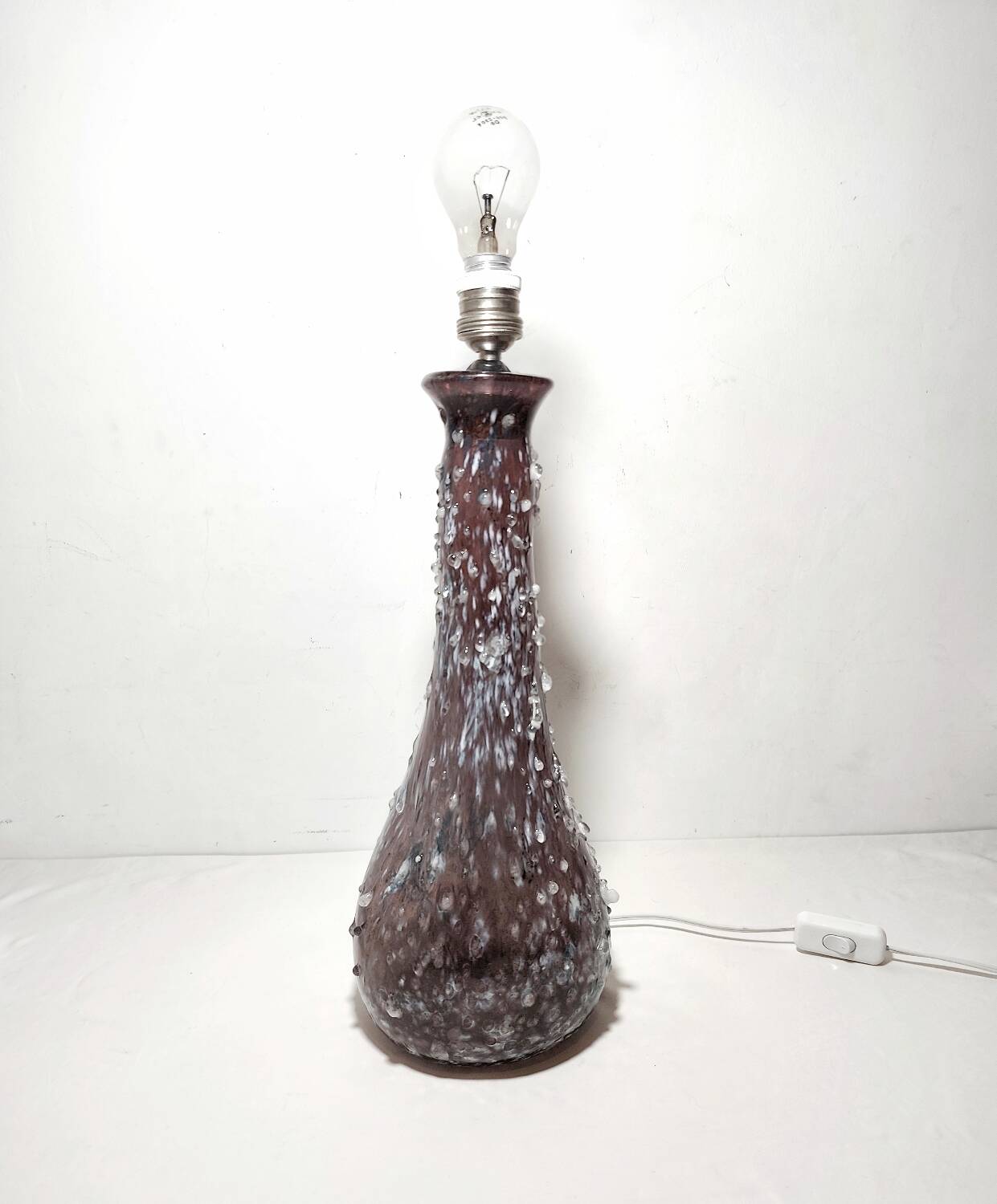 Glass table lamp. Italy, 1960s.