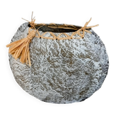 Sculptural vase with a stone effect. Wabi-sabi. Bohemian.