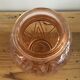 Pressed glass vase molded pink Art Deco