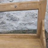 Wooden wall shelf and hooks