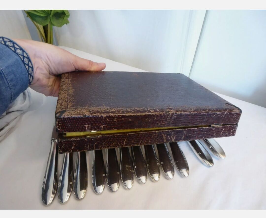 12 silver metal knives