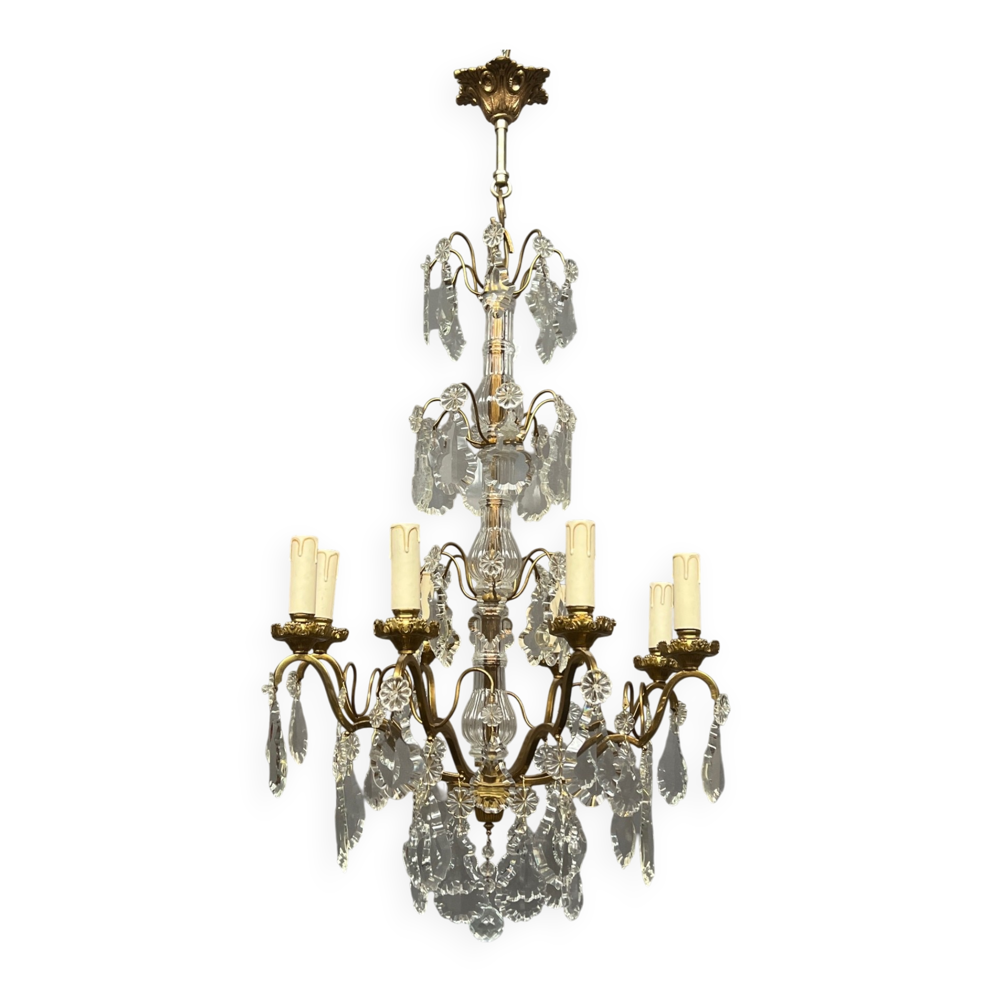Antique crystal chandelier.
