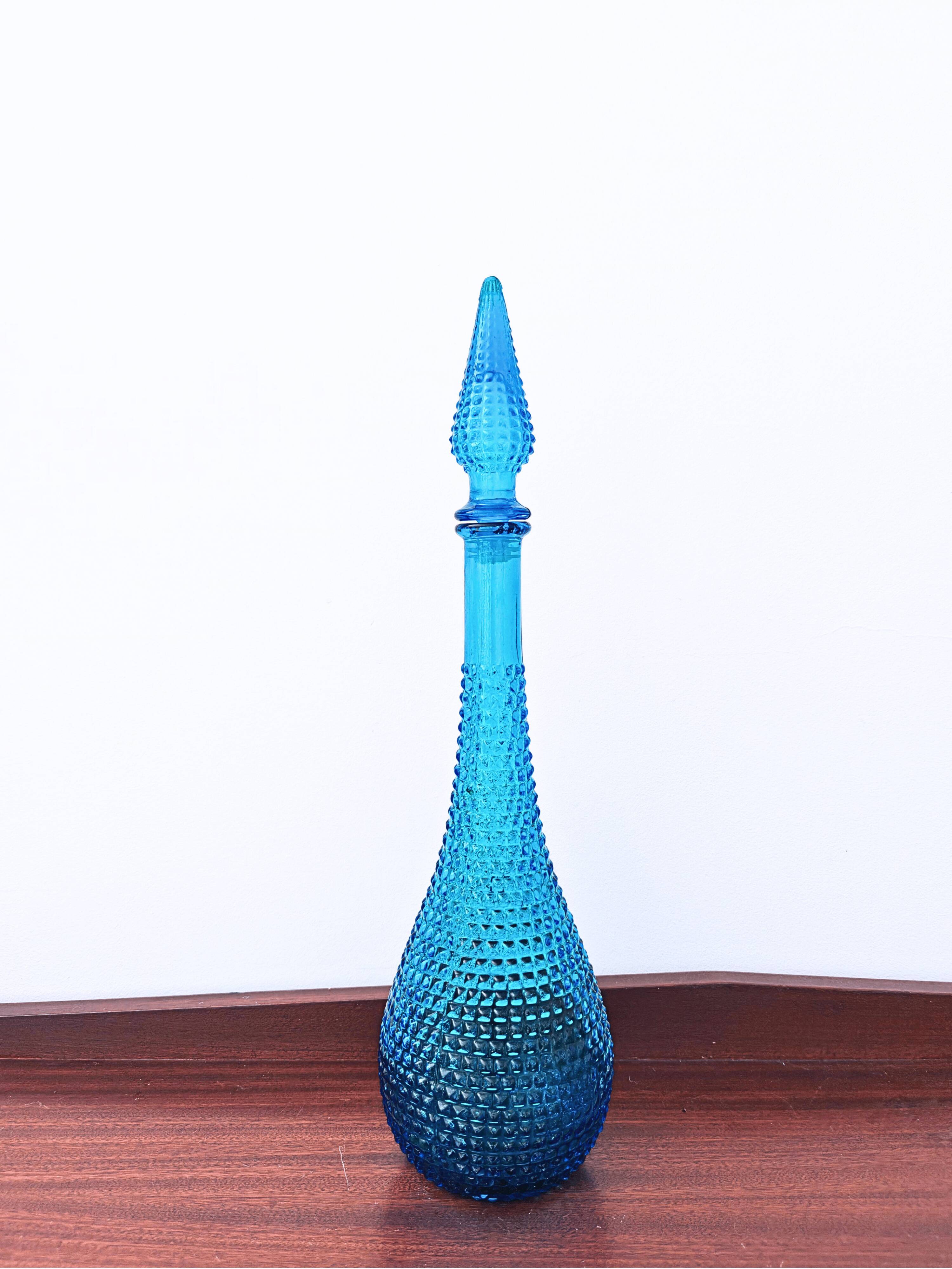 Empoli Diamond Cut Blue Carafe