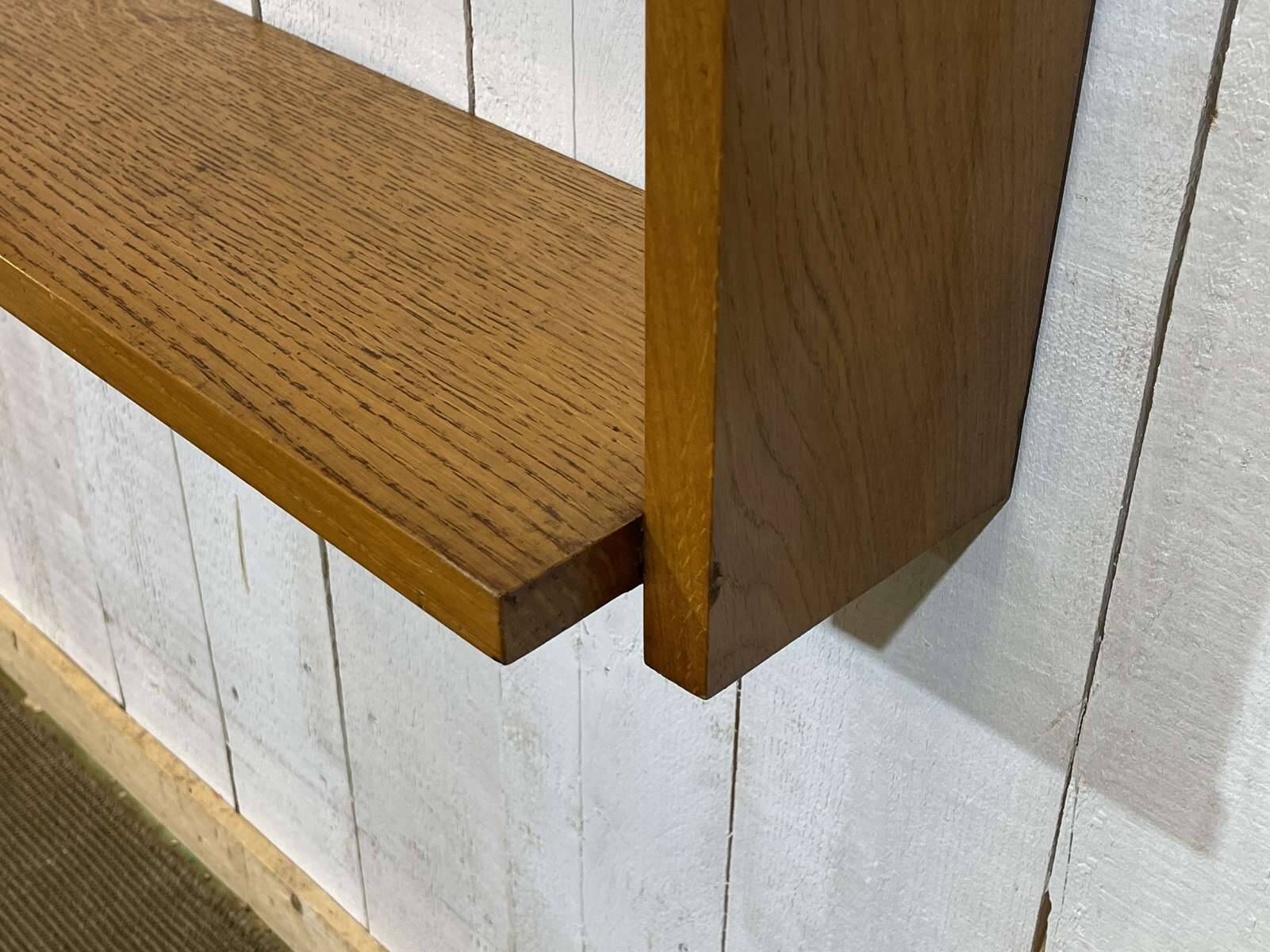 1960s oak wall shelf