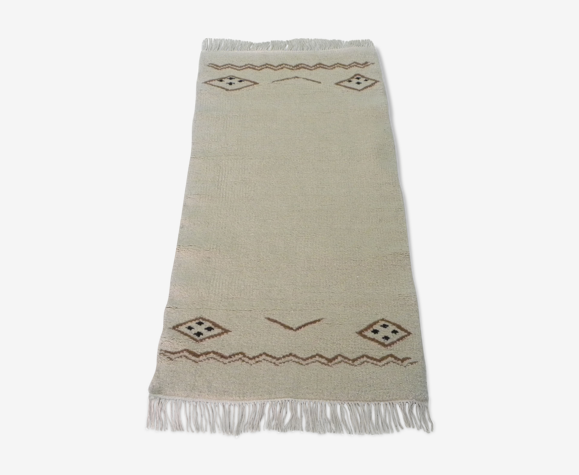 Tapis berbère marocain beige en laine