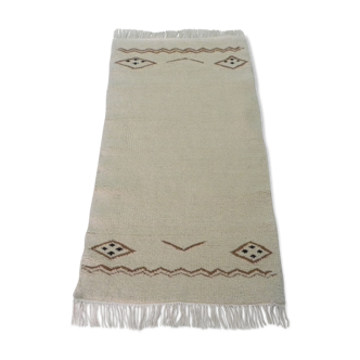 Tapis berbère marocain beige en laine