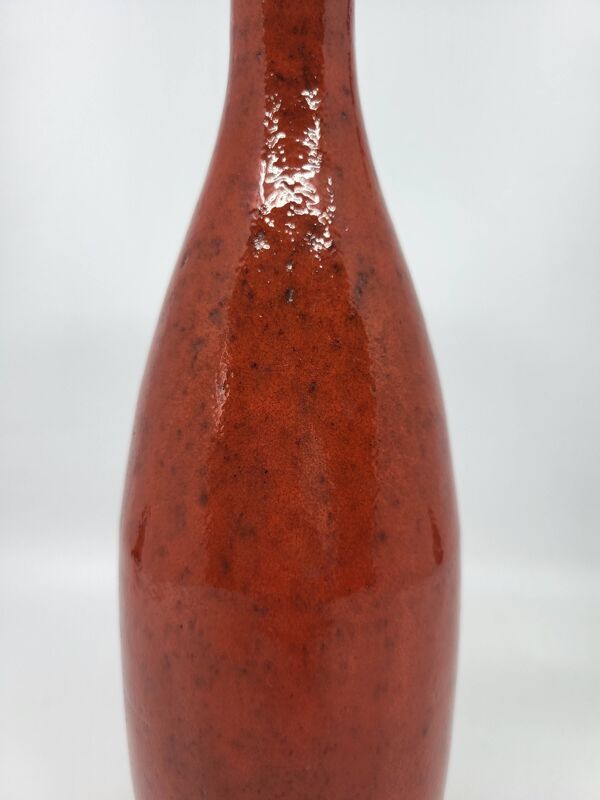 Vase Robert Picault en Grès émail Rouge Français Vallauris Côte-d'Azur 1950