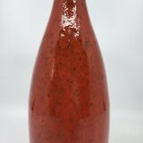 Robert Picault Vase in French Red Enamel Stoneware Vallauris Côte-d'Azur 1950
