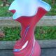 Vase rouge en verre double épaisseur opaque 44 cm
