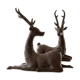 Solid bronze deer 20kg (1979), with period sales certificate.