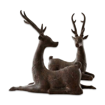 Solid bronze deer 20kg (1979), with period sales certificate.
