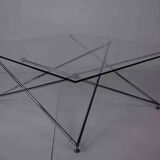 Square chrome and glass coffee table