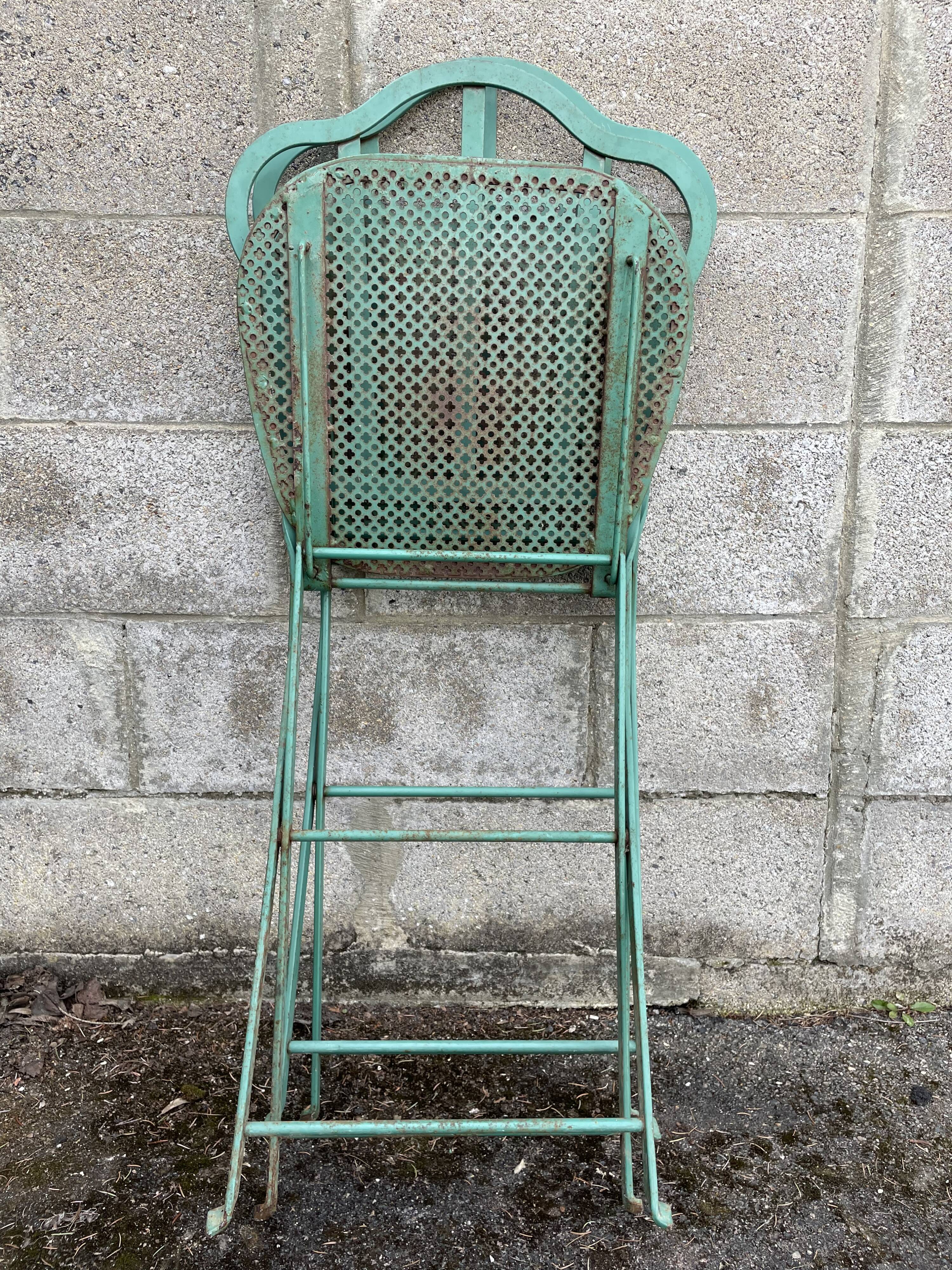 Set of 2 folding garden chairs XIXth