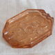 Art Deco style pressed molded glass ashtray, rose décor