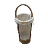 Wicker bread basket with removable cove and house