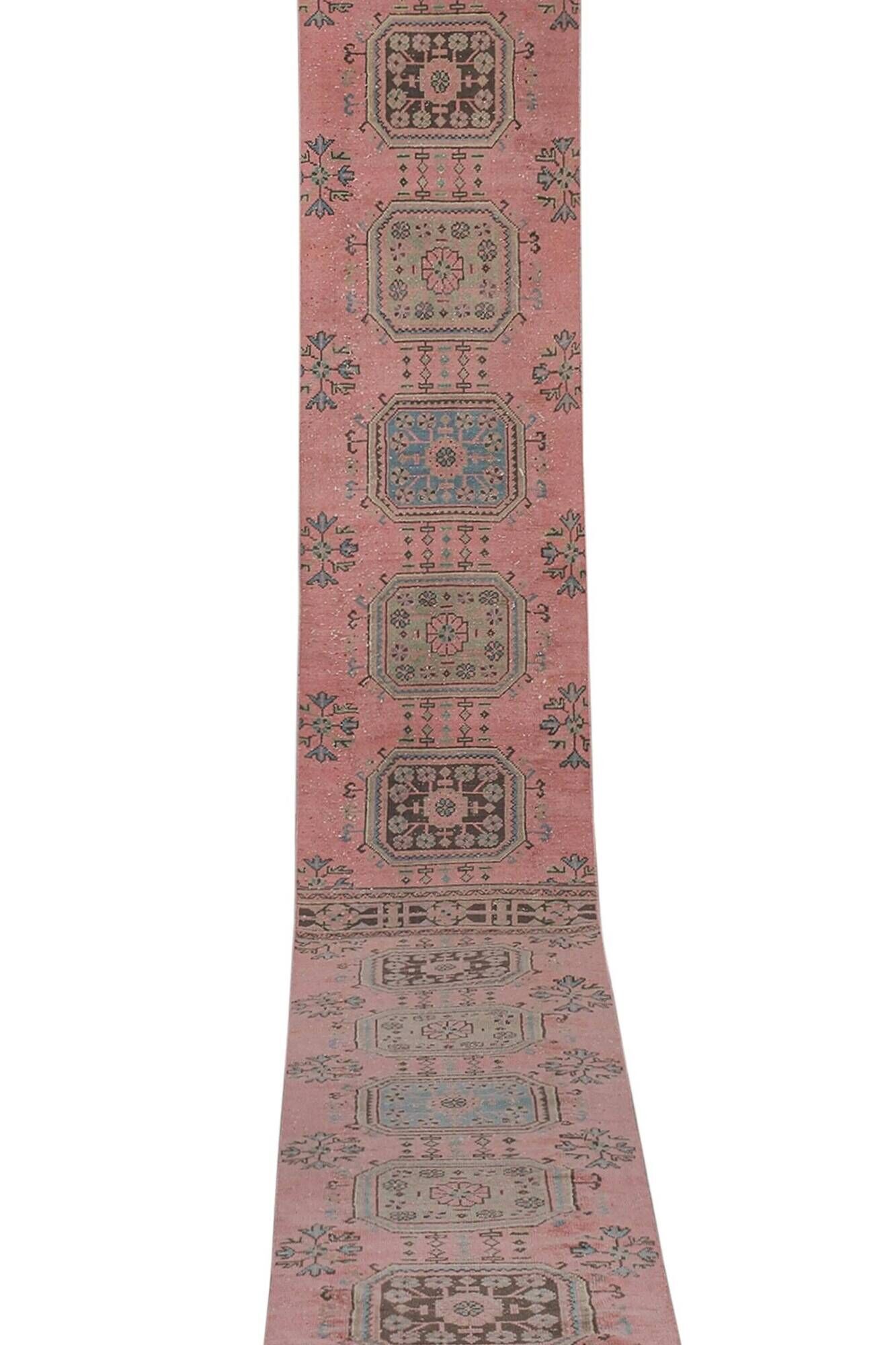 Tapis de couloir turc vintage 79x664 cm