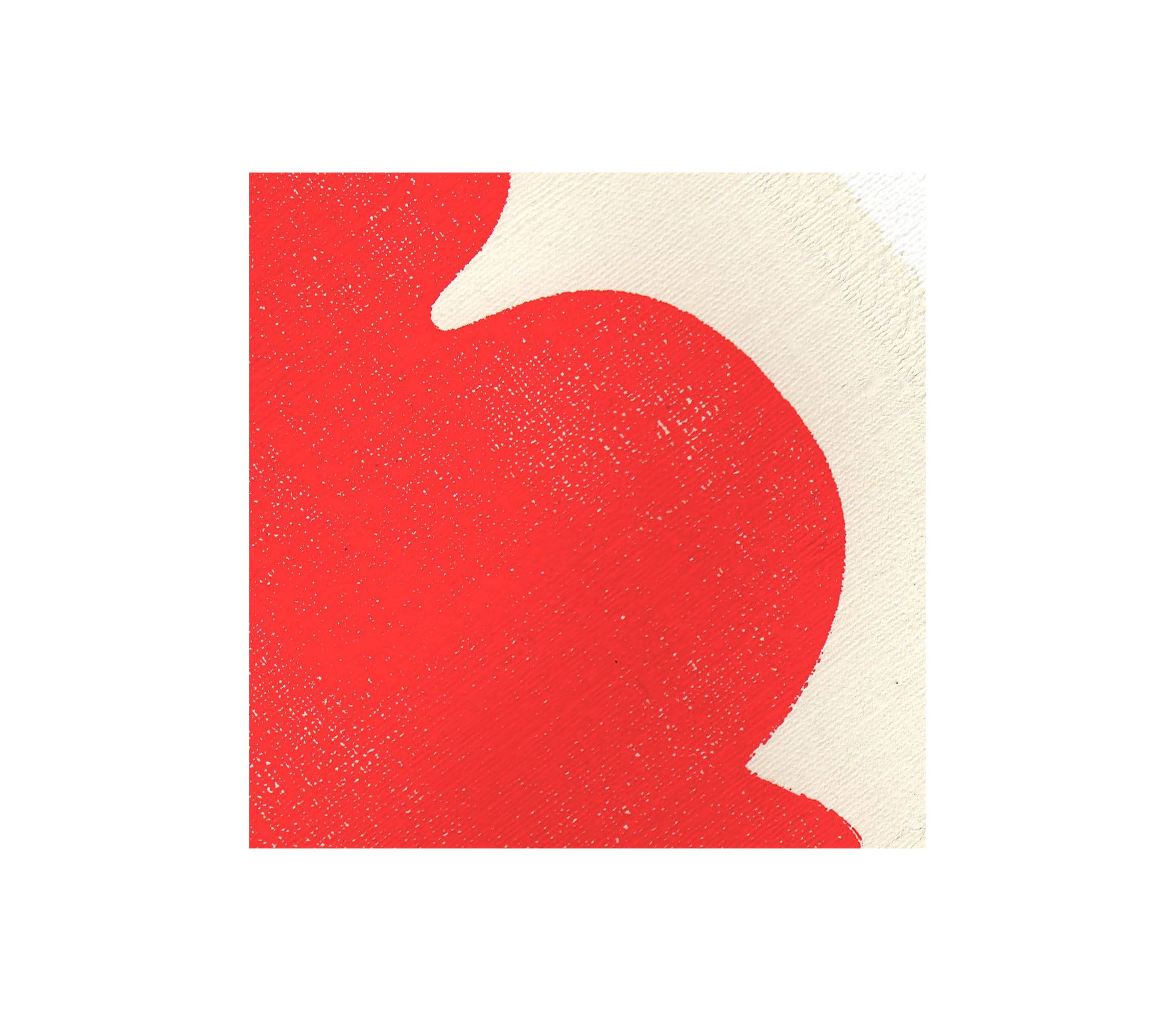 Painting on paper - majo - bright red - signed eawy