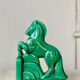 Horse bookend in green ceramic