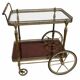 Bar drinks trolley in brass and wood by Maison Jansen