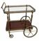 Bar drinks trolley in brass and wood by Maison Jansen