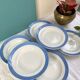 6 pastel blue soup plates in céranord st amand earthenware - languedoc model - lot 1