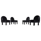 Black leather loungers , 1980.