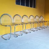 6 designer wired chairs vintage 1970