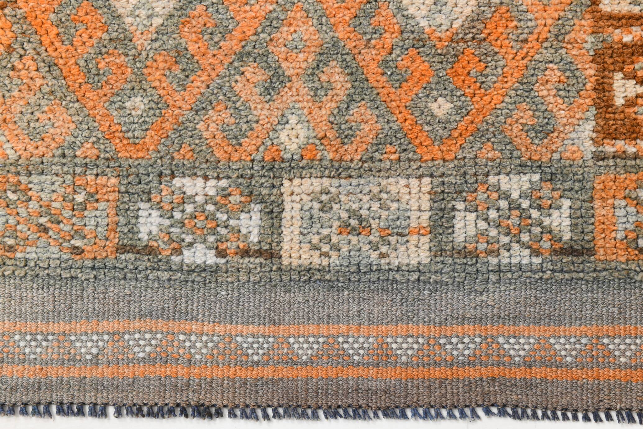 3x11 Orange Brown Tribal Turkish Vintage Runner Rug, 88x330Cm