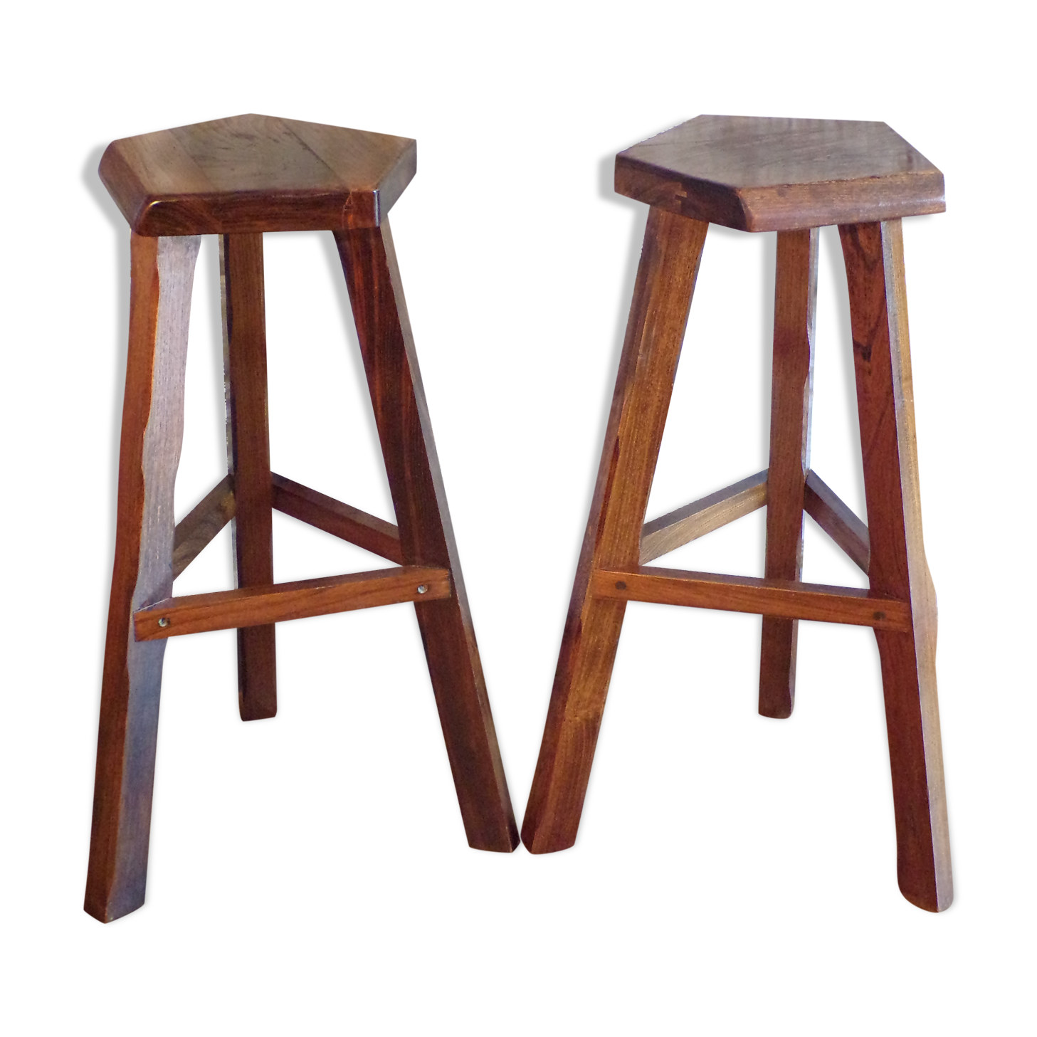 2 former brutalist high stools
