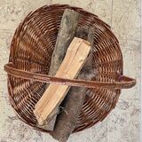 Vintage Rattan Log Basket