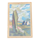Tableau scène animée entre menhir et la mer en bretagne