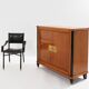 Jules Leleu cabinet merisier marqueté 2 portes bronze 1940