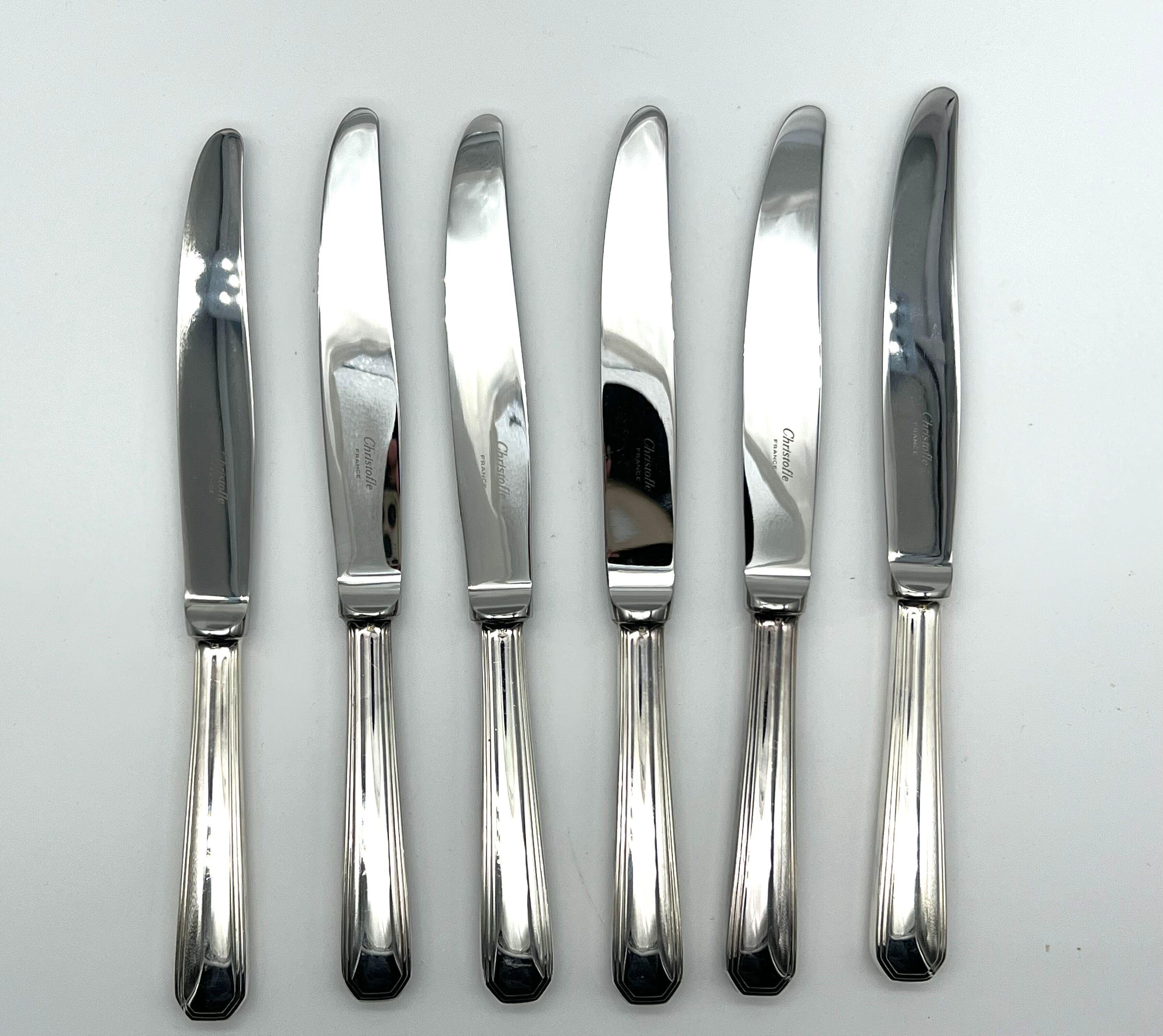 6 Christofle America table knives like new