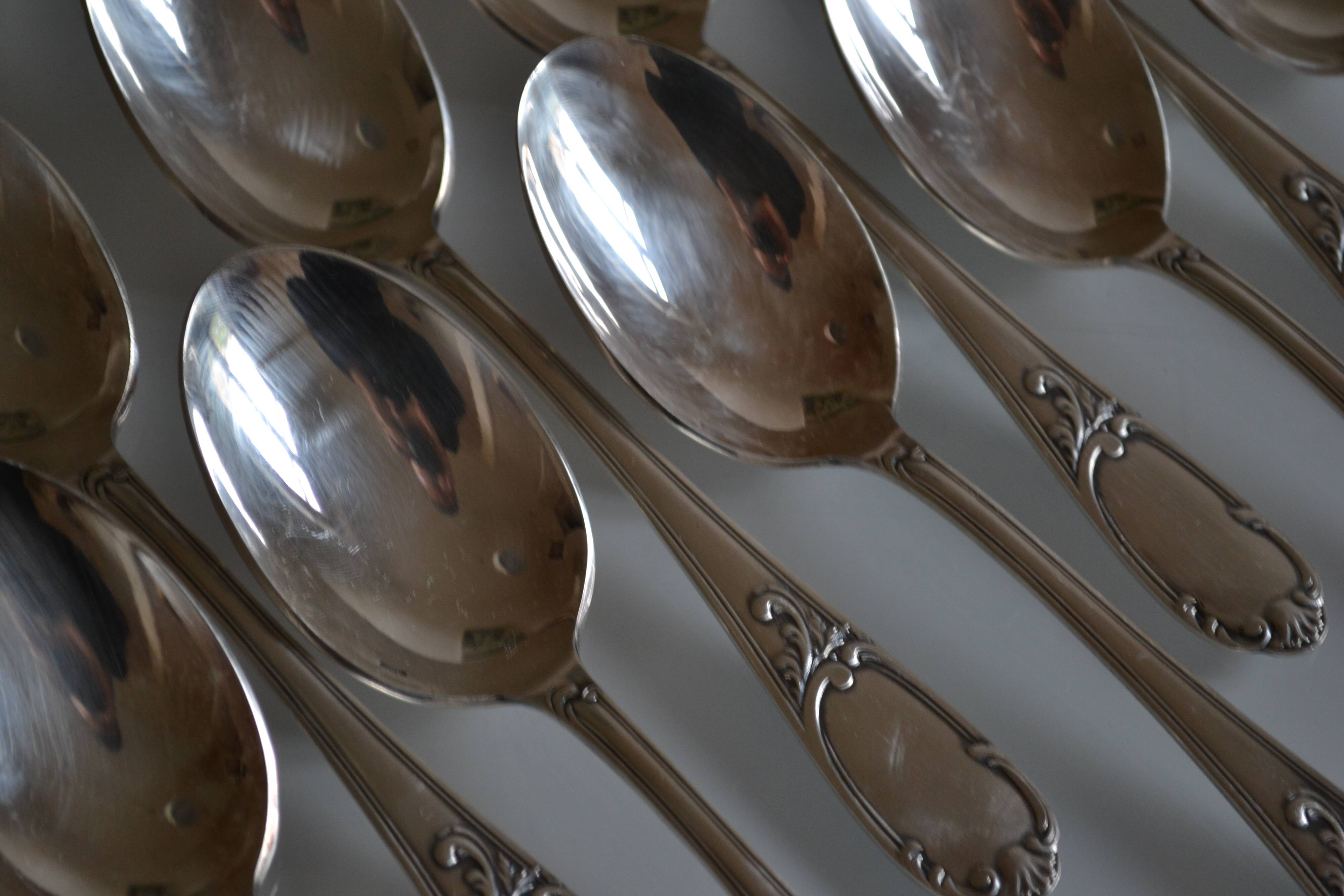 12 silver plated soup spoons Frionnet François