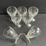 7 verres à porto cristal taillé