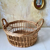 Wicker basket with handles