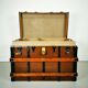 Late 19th Century Oak Banded Storage Travel Trunk / Chest