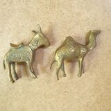 2 figurines chameau metal