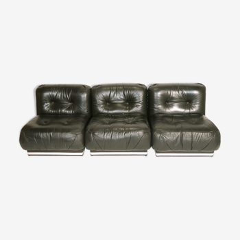 Set of 3 heaters/leather sofa 1970